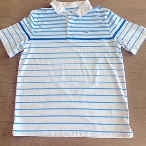 Vineyard Vines, youth large, blue striped polo shirt